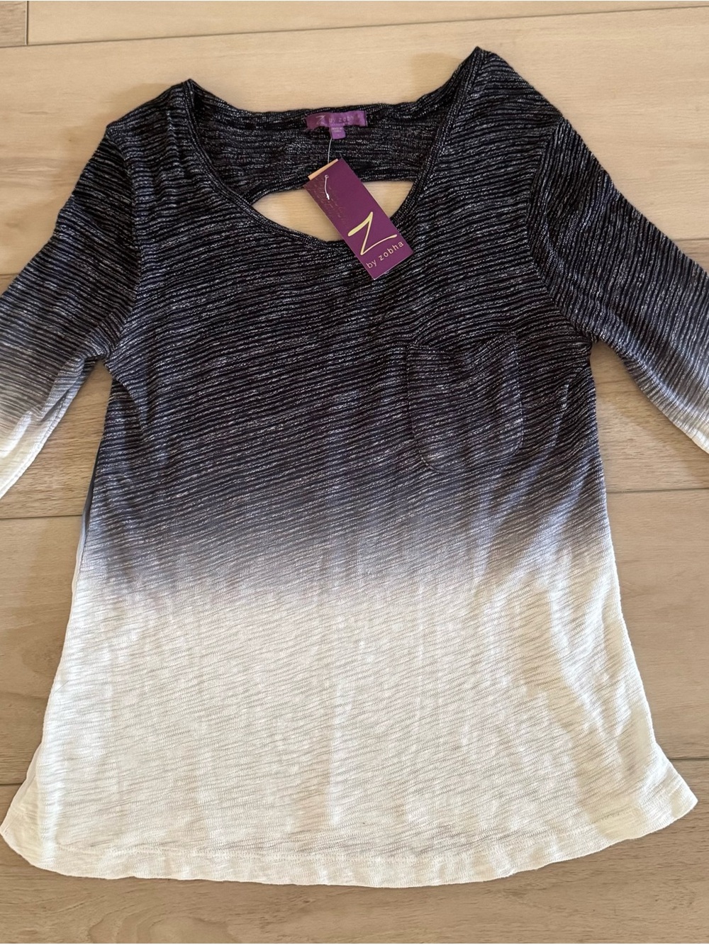 NWT Z by Zobha Athletic/Yoga Ombré  Top Size L